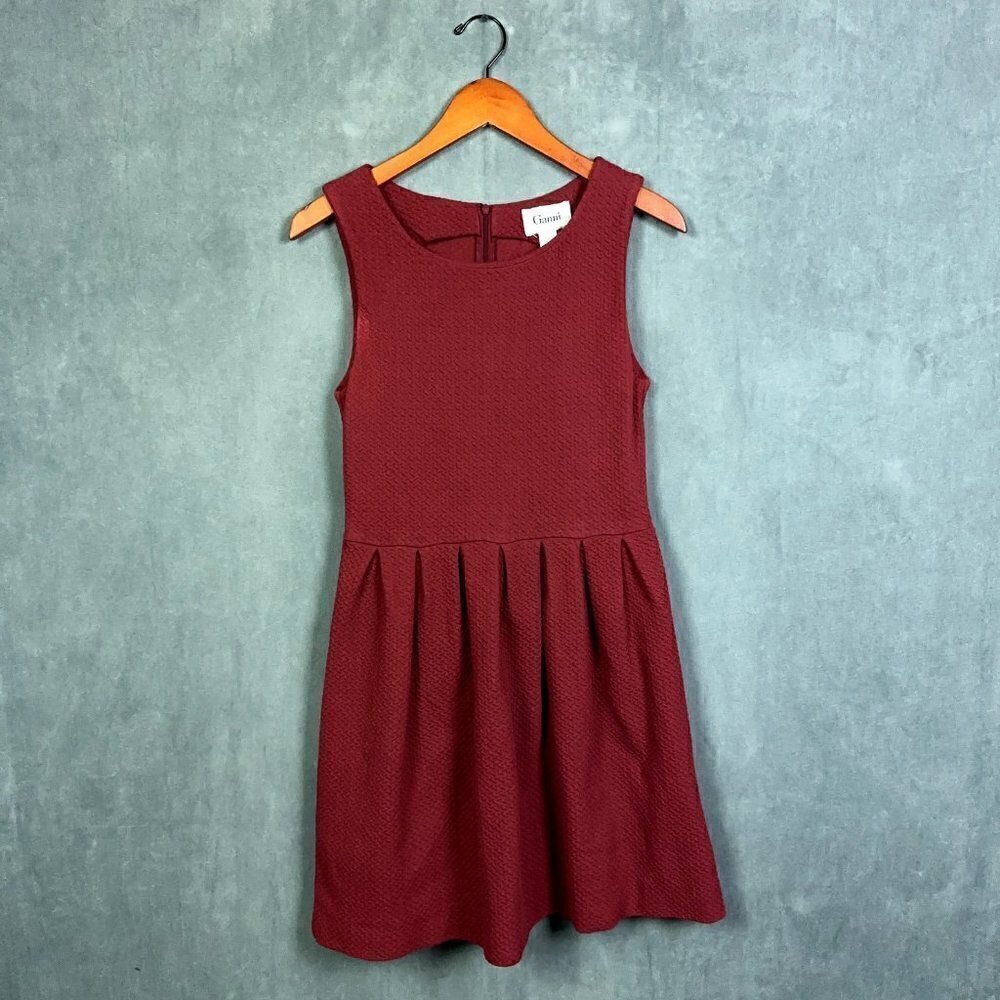 Ganni Anthropologie Womens Medium Noon & Night Sleeveless Knit Dress Wine Red